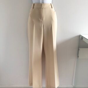 San Francisco High Waisted Cream Pleated Straight Leg Pants